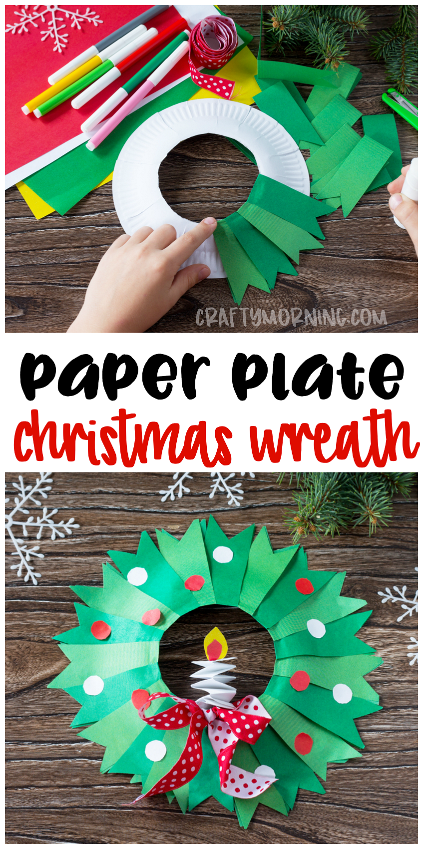 Paper Plate Christmas Wreath Craft -   19 diy christmas decorations for kids paper ideas