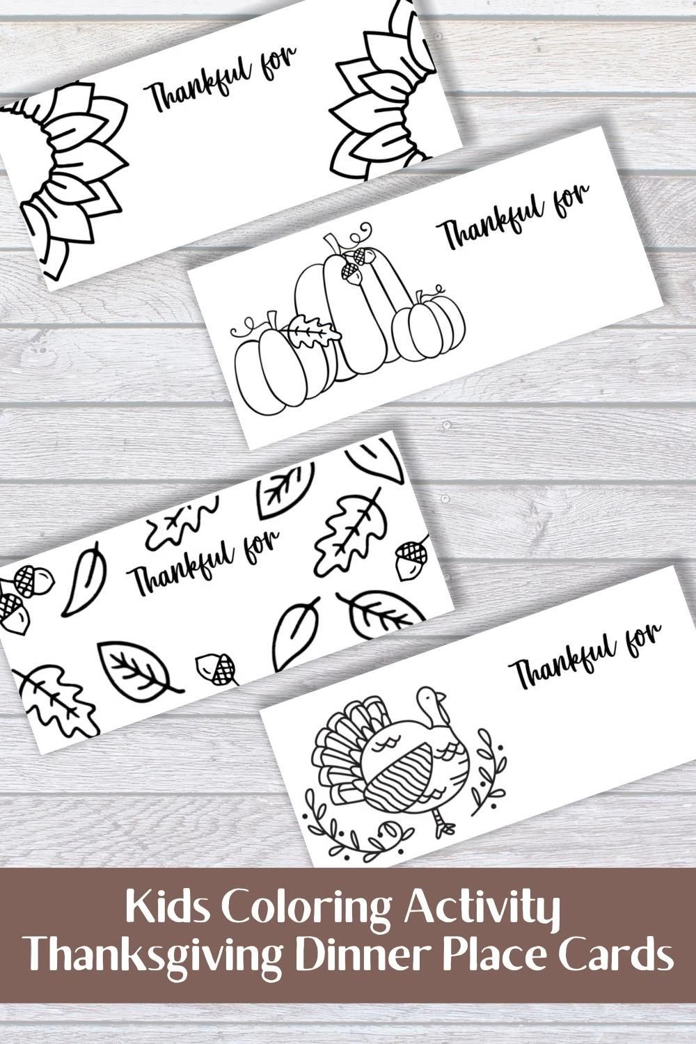 Thanksgiving Table Coloring Place Cards -   19 diy thanksgiving cards for kids ideas
