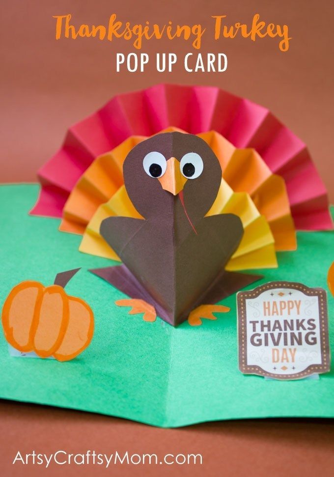 DIY Thanksgiving Turkey Pop Up Card -   19 diy thanksgiving cards for kids ideas