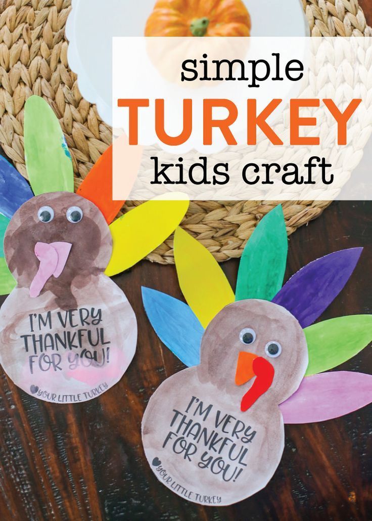Simple Thanksgiving Turkey Kids Craft with FREE Printable Template -   19 diy thanksgiving cards for kids ideas