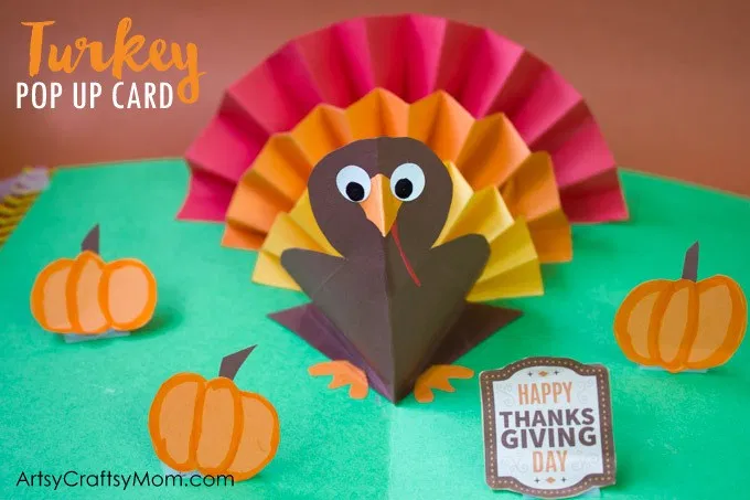 DIY Thanksgiving Turkey Pop Up Card -   19 diy thanksgiving cards for kids ideas