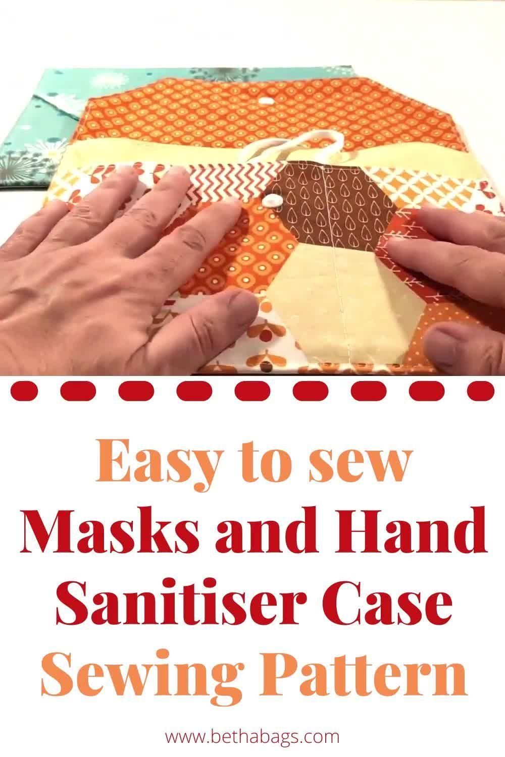 Masks and Hand Sanitiser Case Sewing Pattern PDF in A4 and | Etsy -   19 fabric crafts diy free pattern ideas