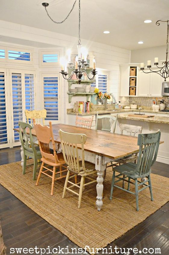 DIY Chippy Farm Table W/Mismatched Chairs! -   19 farmhouse decorations for kitchen table ideas