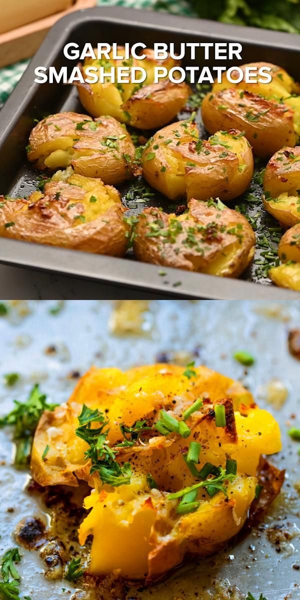 Garlic Butter Smashed Potatoes -   19 thanksgiving side dishes healthy ideas