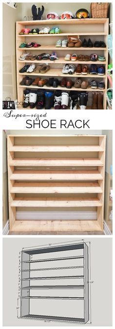 How to make a super-sized shoe rack on a budget -   20 diy Muebles zapatos ideas