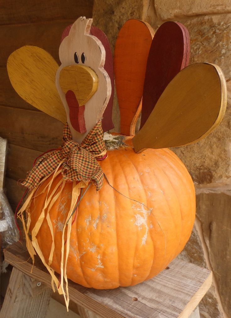 PATTERN for Fall Wood Turkey Kit for Pumpkin~Free ShipUS~Seasonal~Thanksgiving Home Decor -   20 thanksgiving crafts diy home decor ideas