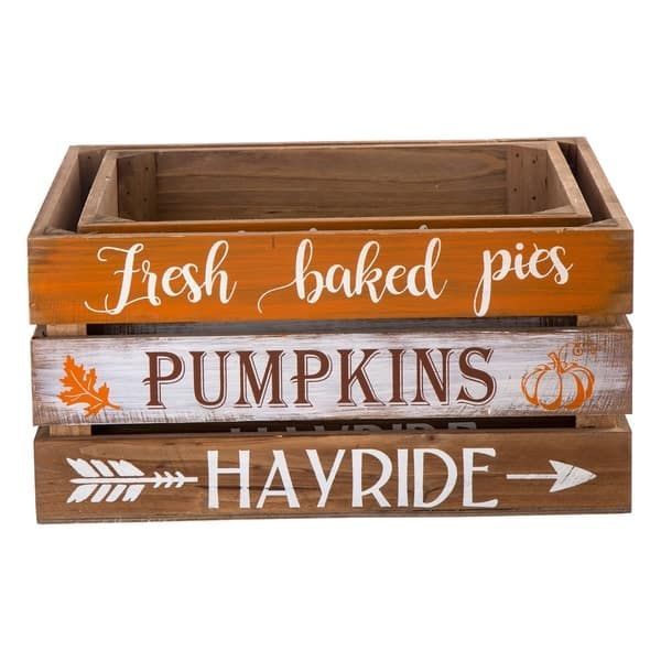 The Gray Barn Wooden Pumpkin Crates (Set of 2) -   20 thanksgiving crafts diy home decor ideas