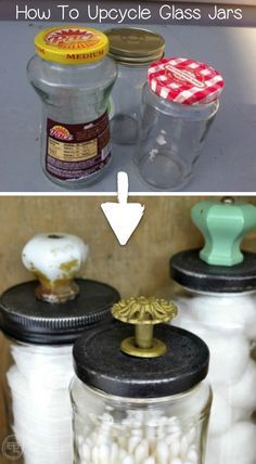 Reuse Old Glass Jars for Bathroom Organization - Refresh Living -   22 home decor diy crafts how to make ideas