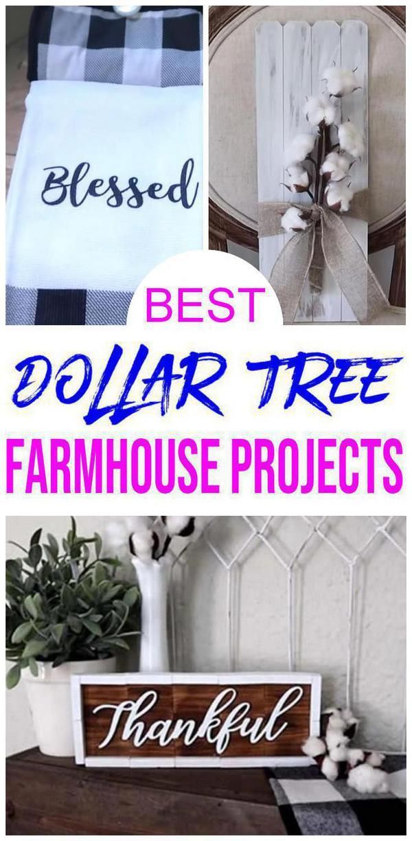Dollar Tree Farmhouse Decor – DIY Dollar Store Farmhouse Decoration Ideas & Hacks – Home Decor On A Budget -   22 home decor diy crafts how to make ideas