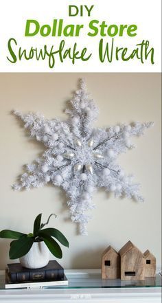 DIY Dollar Store Snowflake Wreath -   23 diy christmas decorations dollar store ideas