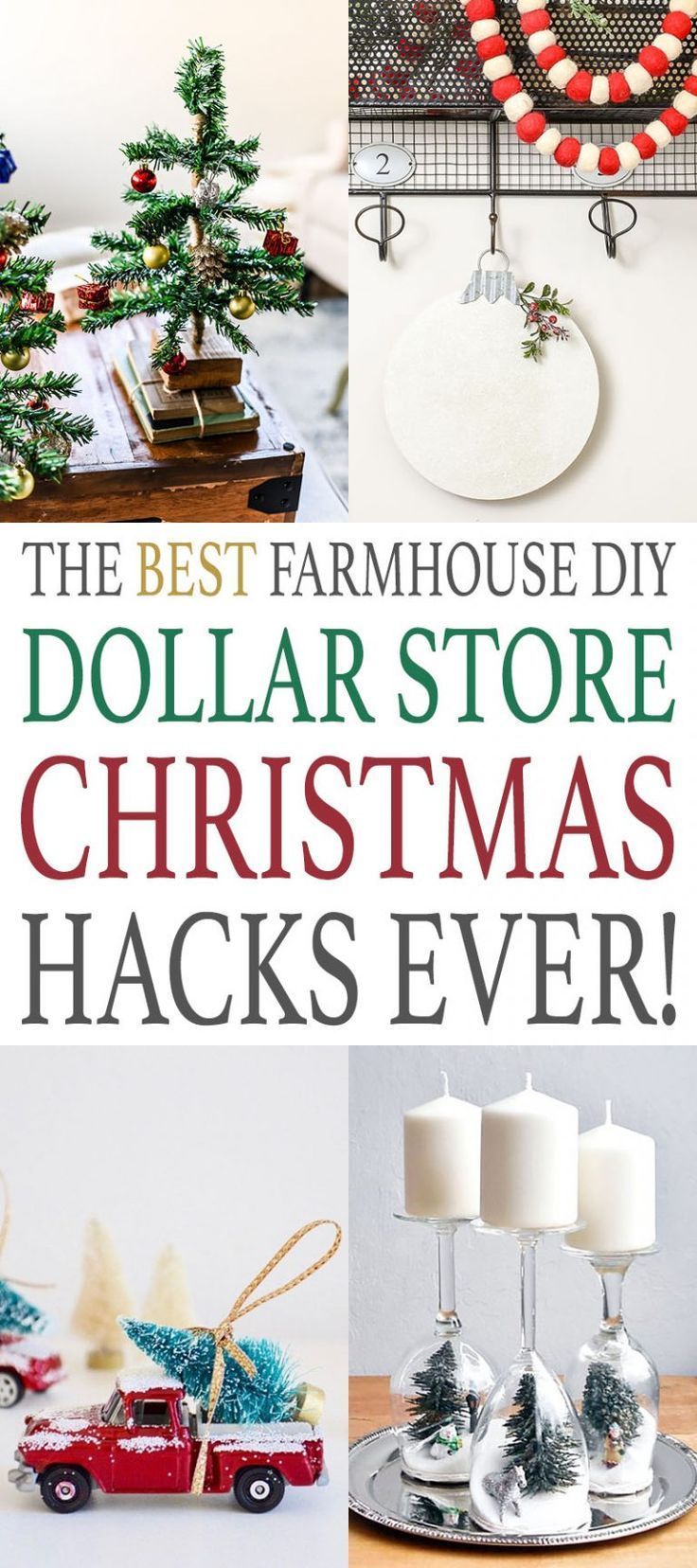 The Best DIY Farmhouse Dollar Store Christmas Hacks Ever | Dollar store christmas, Diy christmas orn -   23 diy christmas decorations dollar store ideas