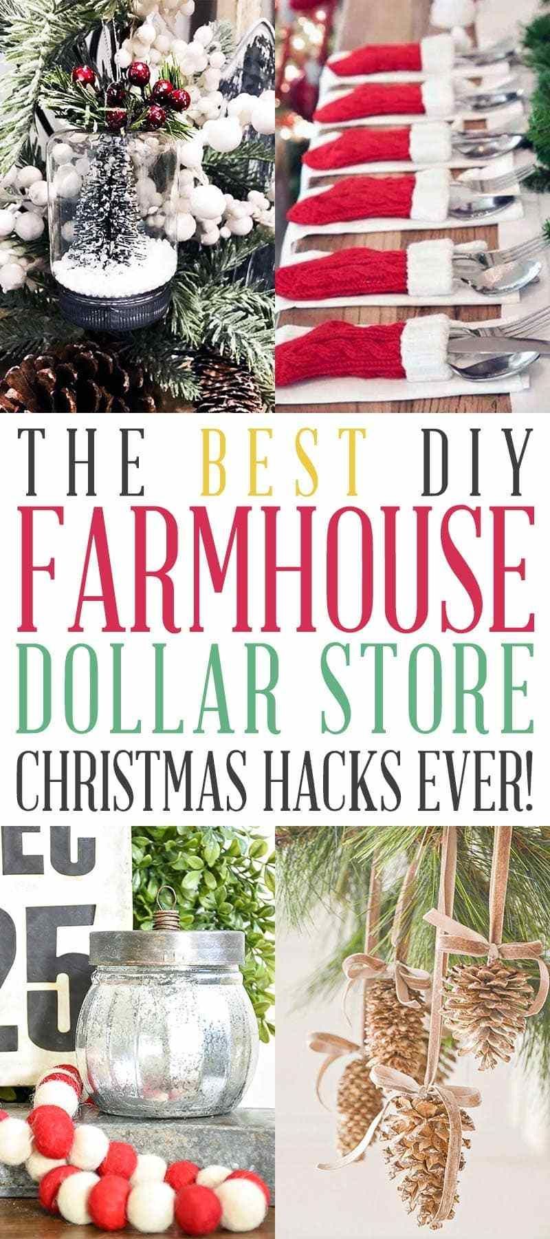 The Best DIY Farmhouse Dollar Store Christmas Hacks Ever! - The Cottage Market -   23 diy christmas decorations dollar store ideas