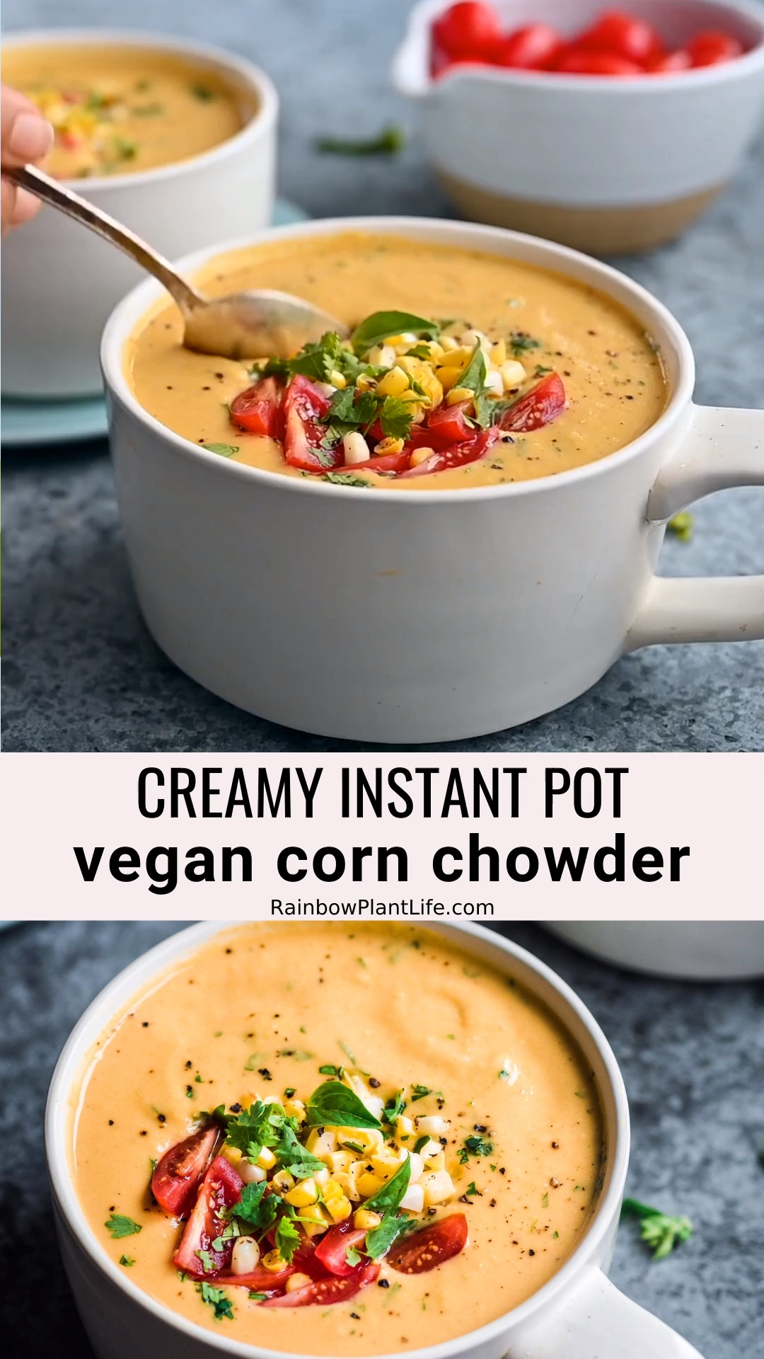 Creamy Instant Pot Vegan Corn Chowder -   25 healthy instant pot recipes vegetarian videos ideas