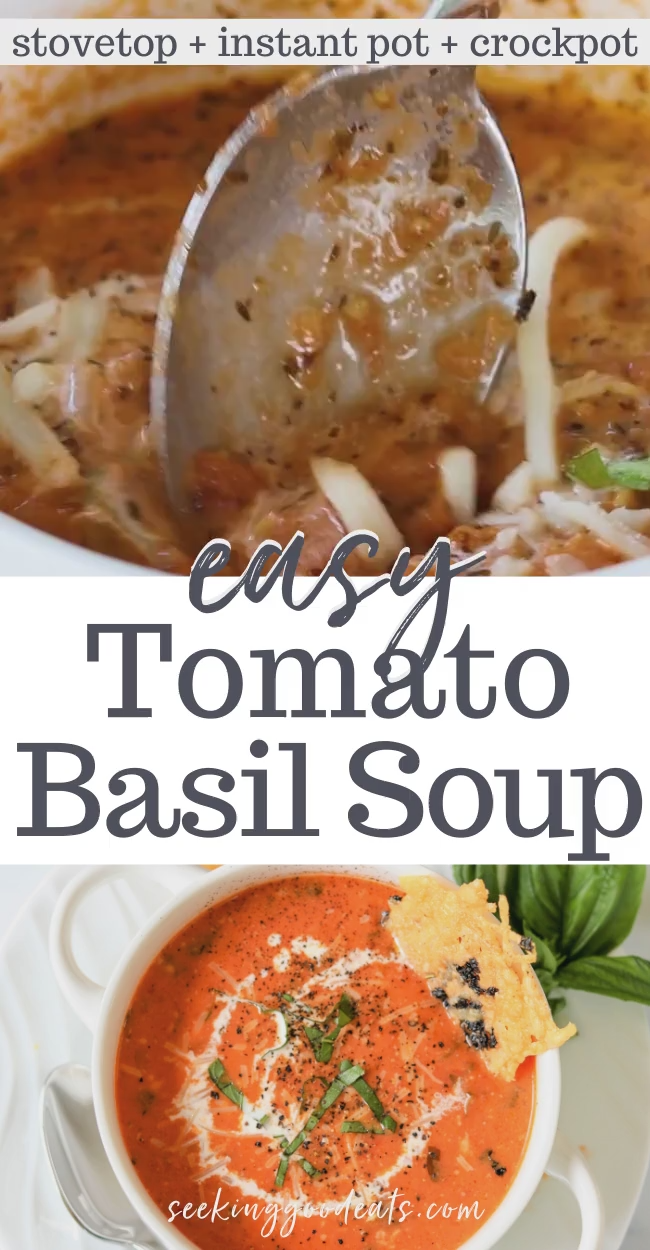 Easy Soup Recipe! Tomato Basil Soup (Instant Pot or Slow Cooker) -   25 healthy instant pot recipes vegetarian videos ideas