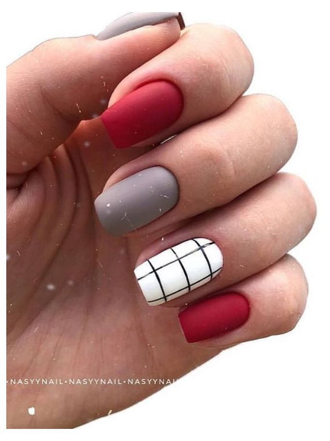short square nails summer colors -