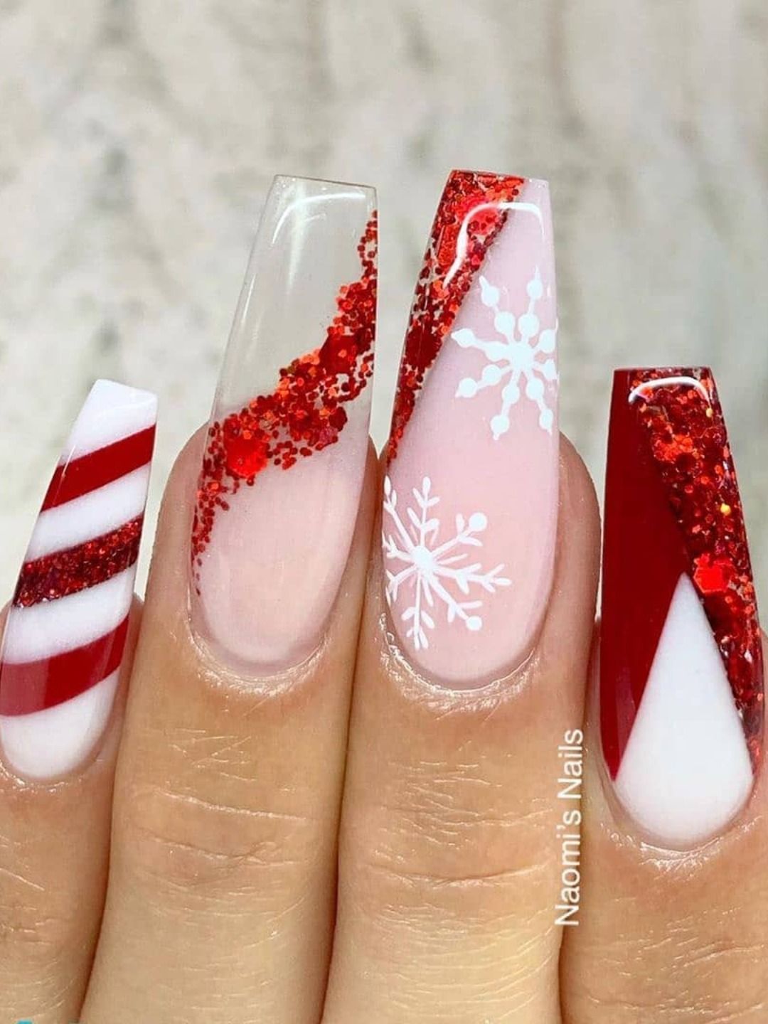 Most Beautiful and Attractive Red Christmas Nails 2019 -   15 christmas nails acrylic coffin simple ideas