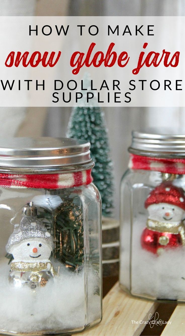 Dollar Store Craft: DIY Mason Jar Snow Globes -   15 diy christmas decorations dollar store for kids ideas