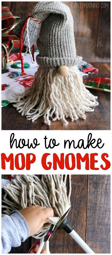 How to Make Mop Gnomes - Crafty Morning -   15 diy christmas decorations dollar store for kids ideas