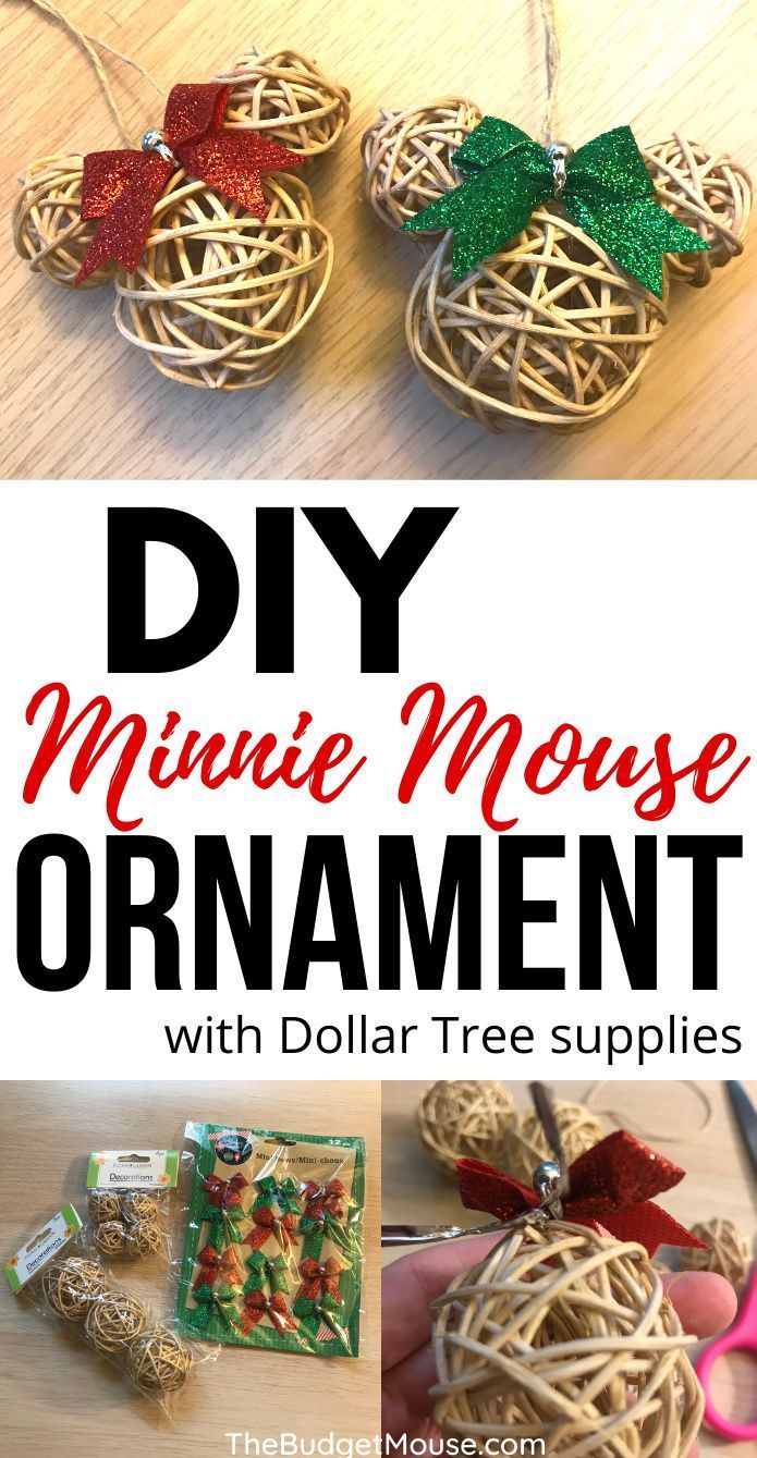 Dollar Tree DIY Minnie Mouse Ornament - The Budget Mouse -   15 diy christmas decorations dollar store for kids ideas