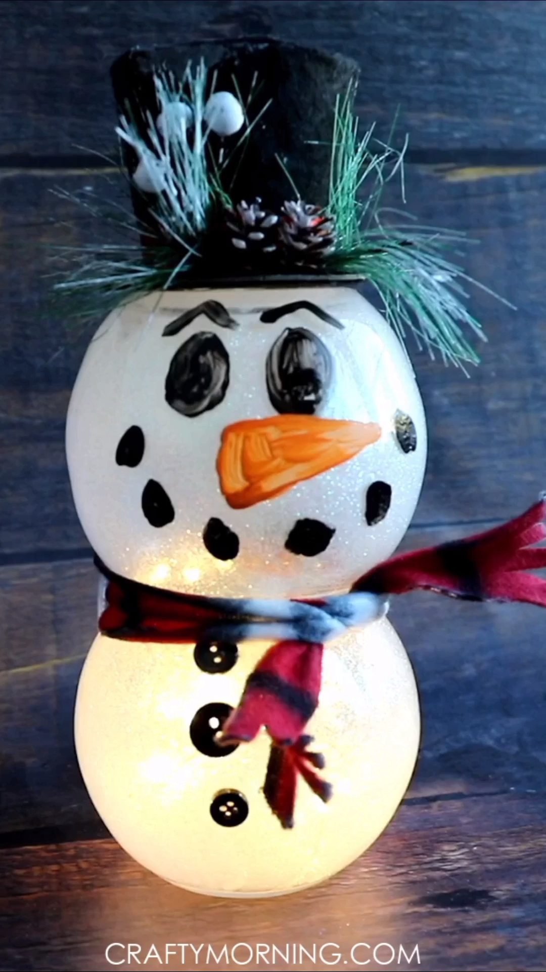Lighted Fish Bowl Snowman -   15 diy christmas decorations dollar store for kids ideas