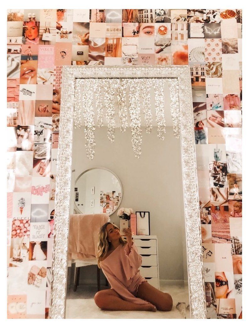 photo wall collage bedroom mirror -   15 room decor diy tiktok ideas