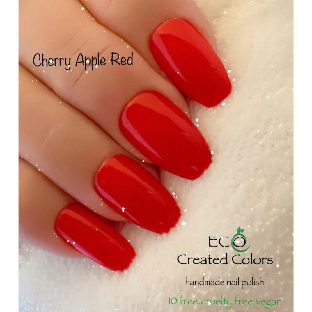 Cherry Apple Red : Red Nail Polish Nail Lacquer 10 Free | Etsy -   16 christmas nails acrylic short simple ideas