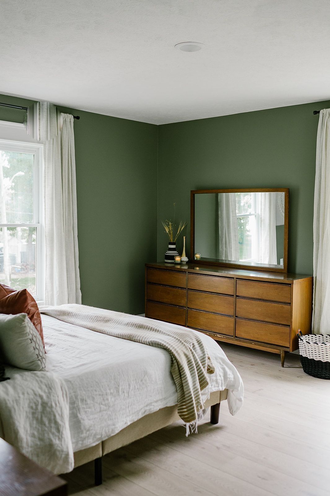 Our Sage Green Guest Bedroom with Midcentury Furniture - Miranda Schroeder -   16 sage green bedroom walls ideas