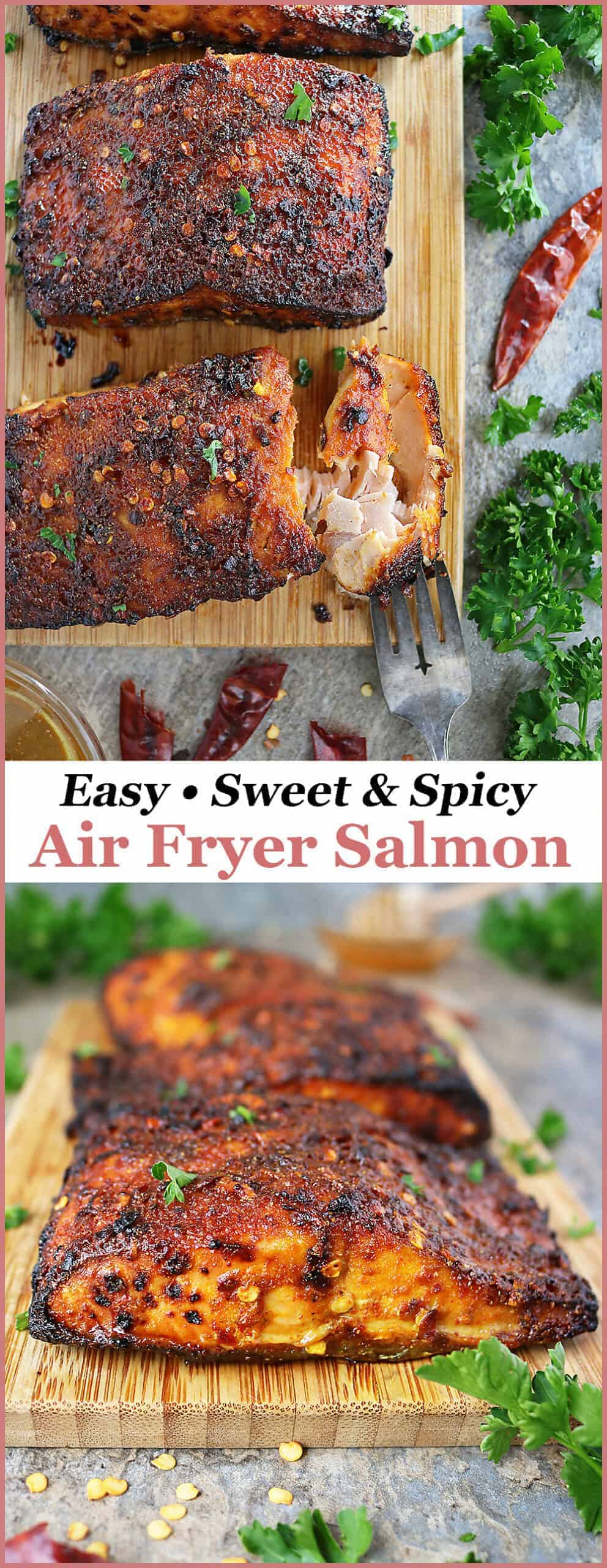 Easy Sweet Spicy Air Fryer Salmon Recipe - Savory Spin -   17 air fryer recipes healthy low sodium ideas