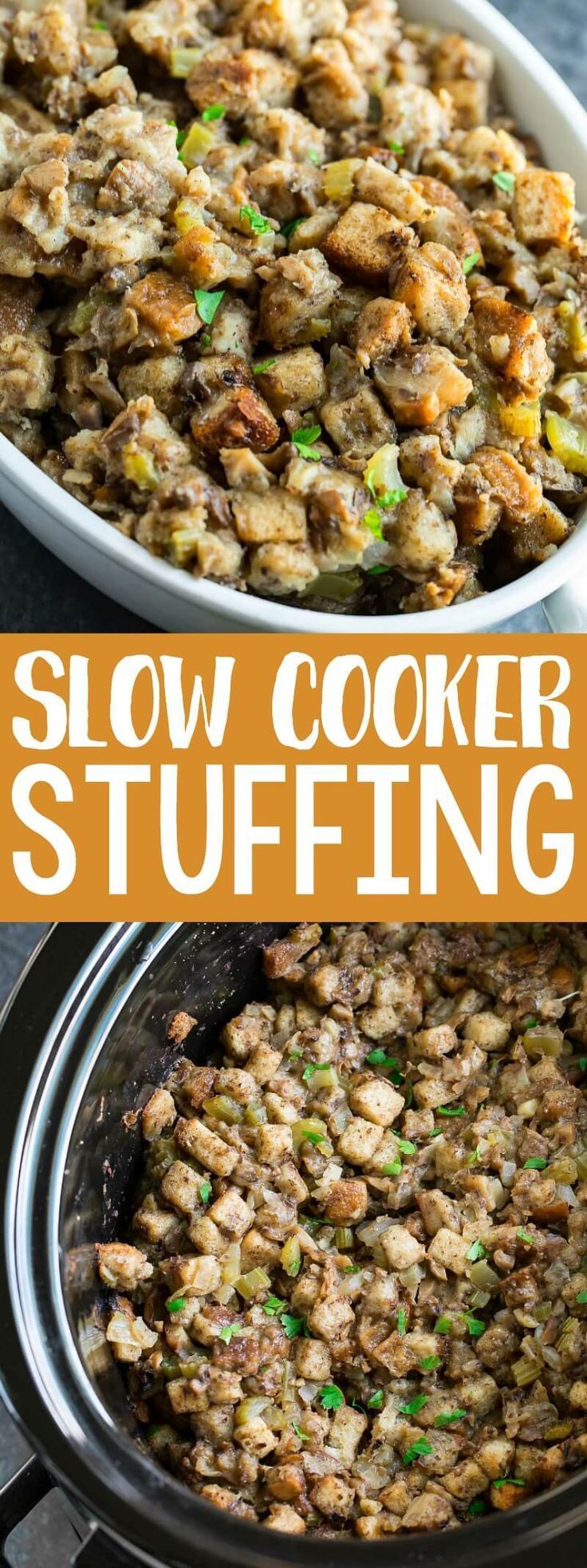 Thanksgiving Slow Cooker Stuffing Recipe - Peas and Crayons -   17 stuffing recipes easy crock pot ideas