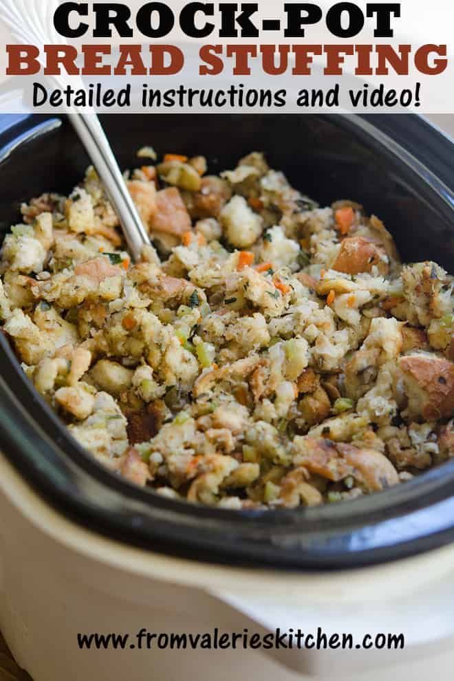 Crock Pot Stuffing (Recipe and Video) | Valerie's Kitchen -   17 stuffing recipes easy crock pot ideas