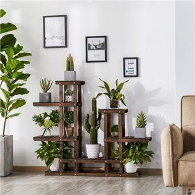 Yaheetech 3 Tier Folding Wooden Flower Pot Stand Flower Plant Display Stand Shelf Ladder Stand for Living Room Balcony Patio Yard Indoors & Outdoors -   17 xmas decorations diy standing shelves ideas