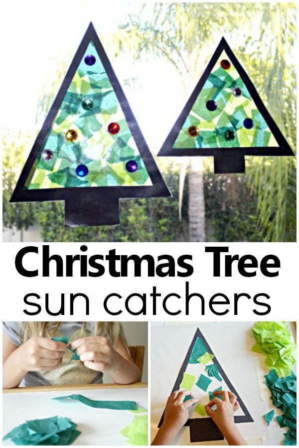Christmas Tree Sun Catcher Holiday Craft - Fantastic Fun & Learning -   18 christmas crafts for kids preschool ideas