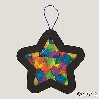 Tissue Paper Star Christmas Ornament Craft Kit -   18 christmas crafts for kids preschool ideas