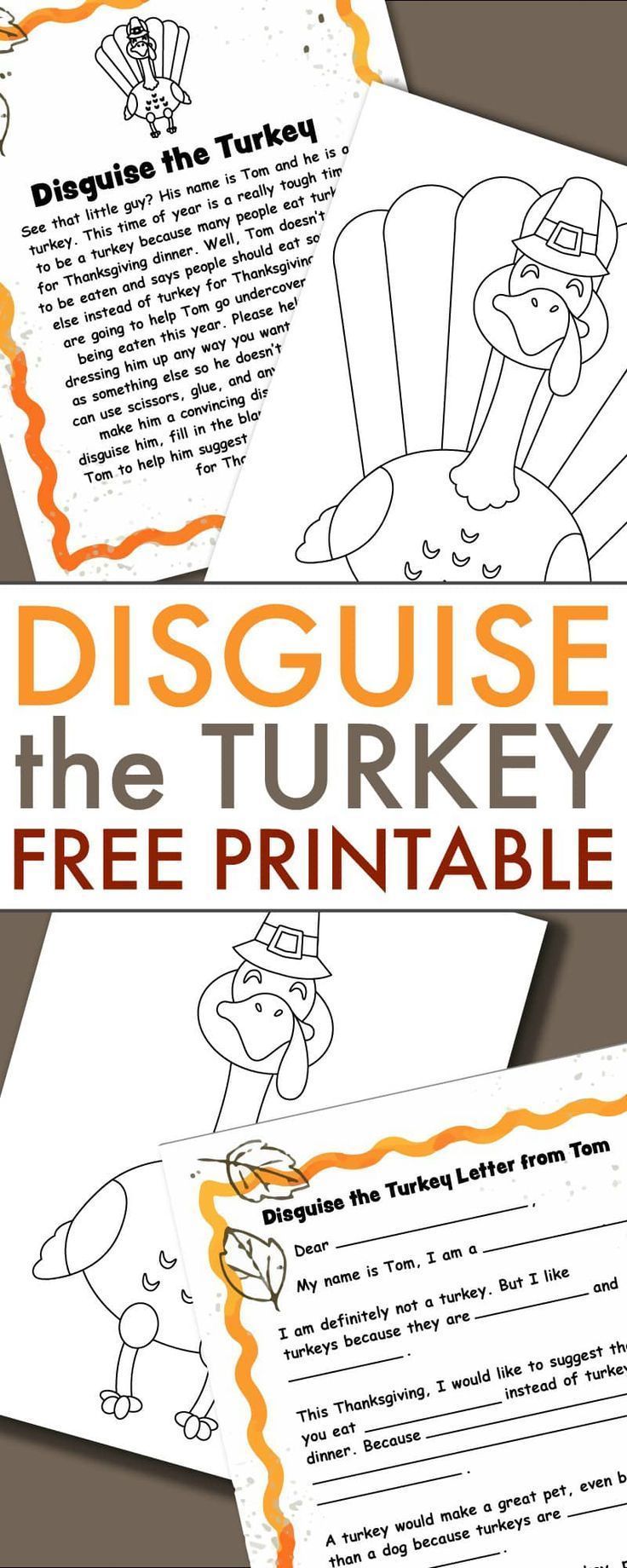 A Turkey in Disguise Project Free Printable Template -