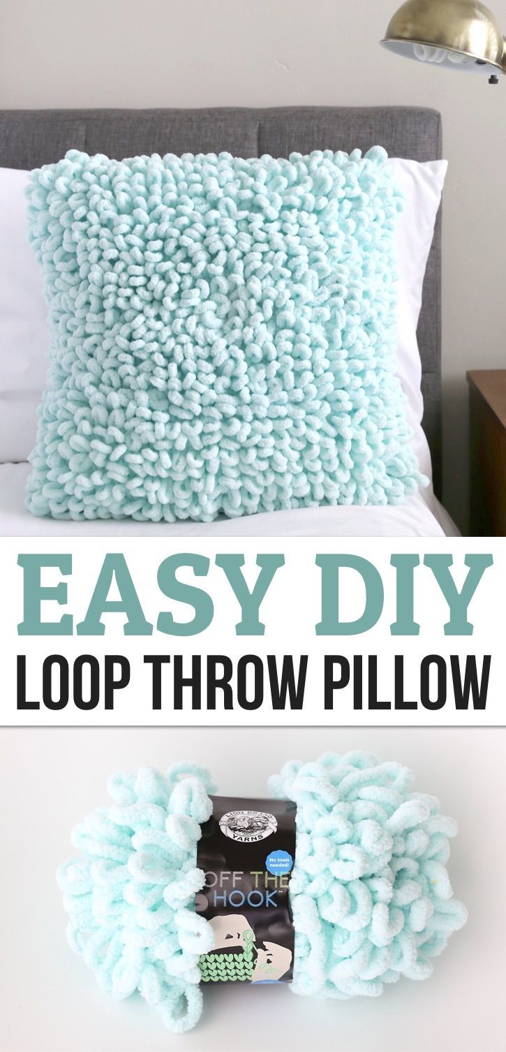 Easy Yarn Craft For Adults (DIY Textured Throw Pillow) -   18 diy projects for the home easy ideas