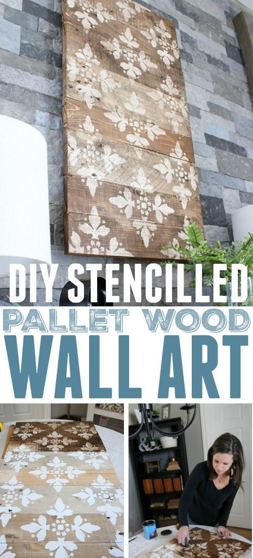 Stencilled Pallet Wood Wall Art | The Creek Line House -   18 diy projects to try home decor wall art ideas
