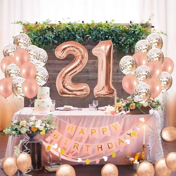 21st Birthday Decorations, Rose Gold Twenty First Party Supplies, Finally 21 Birthday Sash Gift for -   18 room decor for birthday ideas