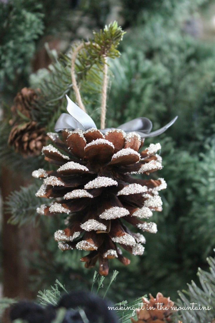 Glass Glitter Pine Cones - Making it in the Mountains -   18 rustic tree topper pine cones ideas