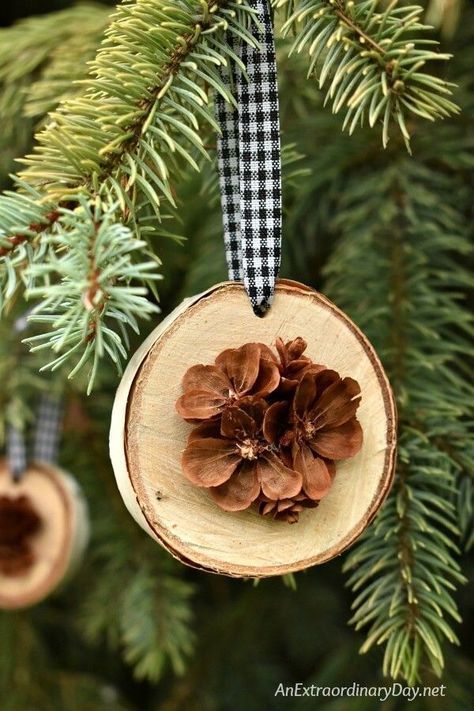 How To Make Simple Rustic Birch And Pine Cone Christmas Ornaments -   18 rustic tree topper pine cones ideas