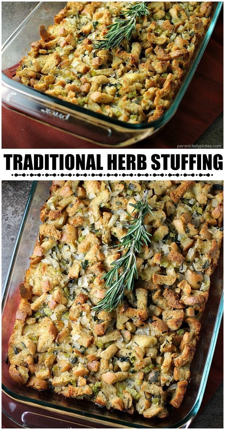 Traditional Herb Stuffing -   18 stuffing recipes easy thanksgiving ideas