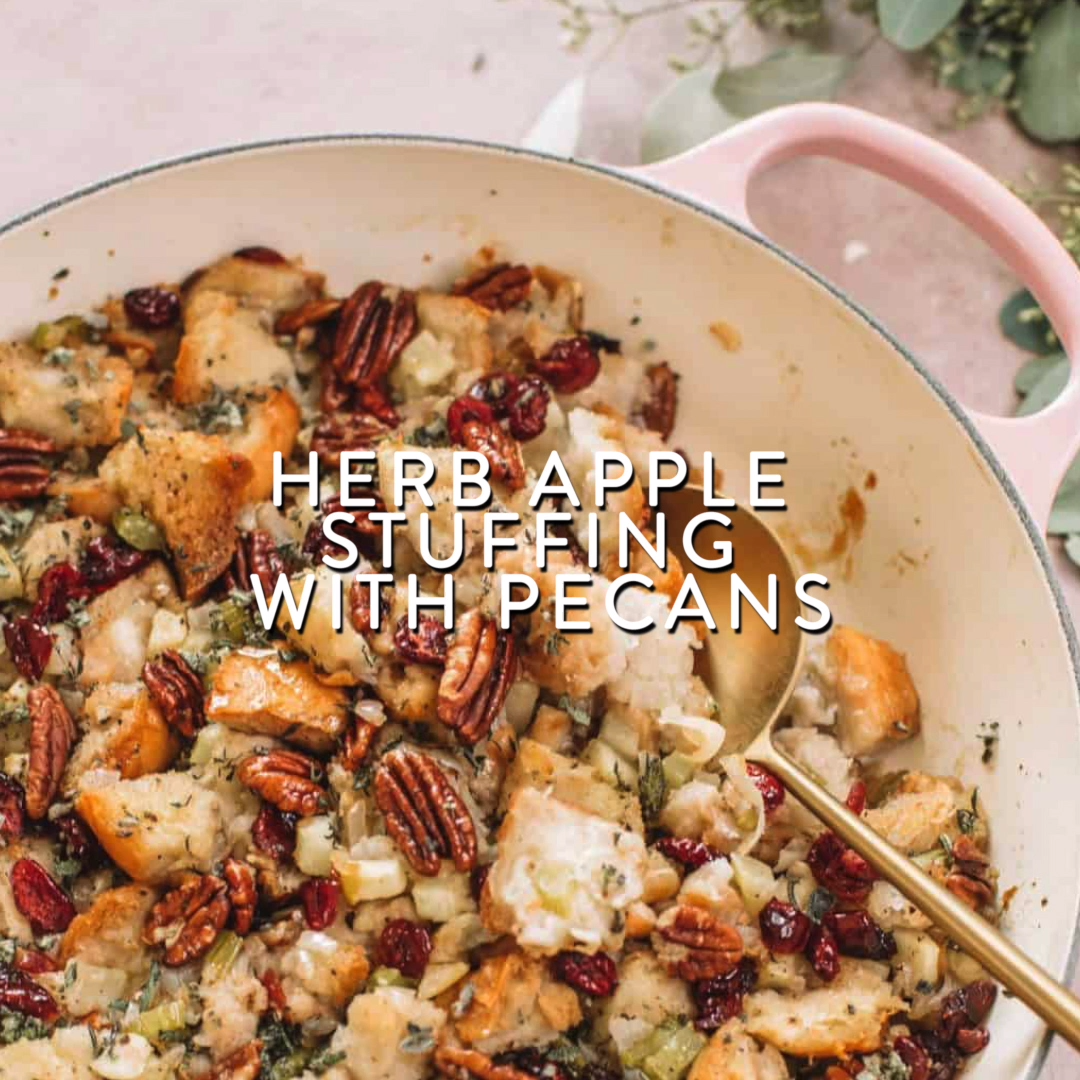 Herb Apple Stuffing with Pecans -   18 stuffing recipes easy thanksgiving ideas