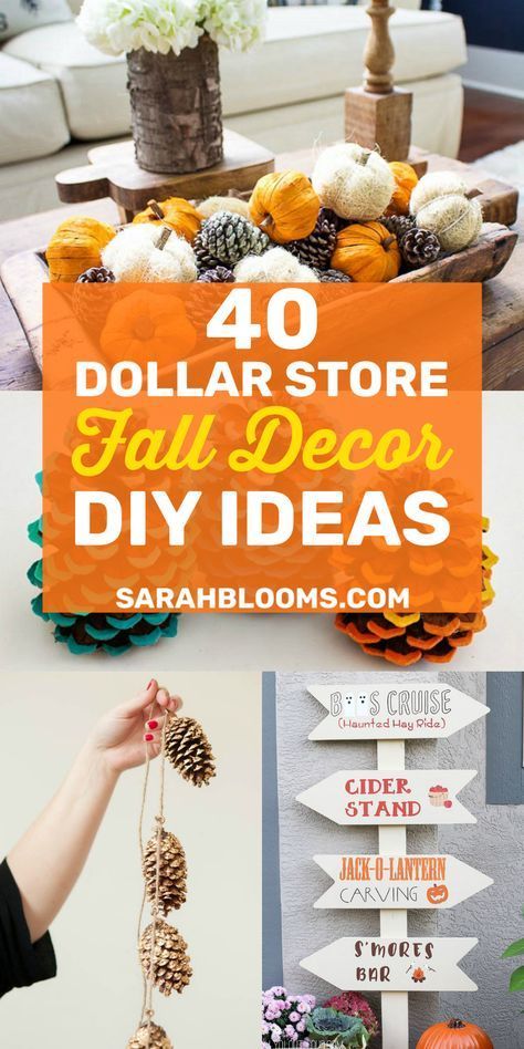 40 Must-See Dollar Store DIY Fall Decor Ideas - Sarah Blooms -   18 thanksgiving decorations for home dollar stores ideas