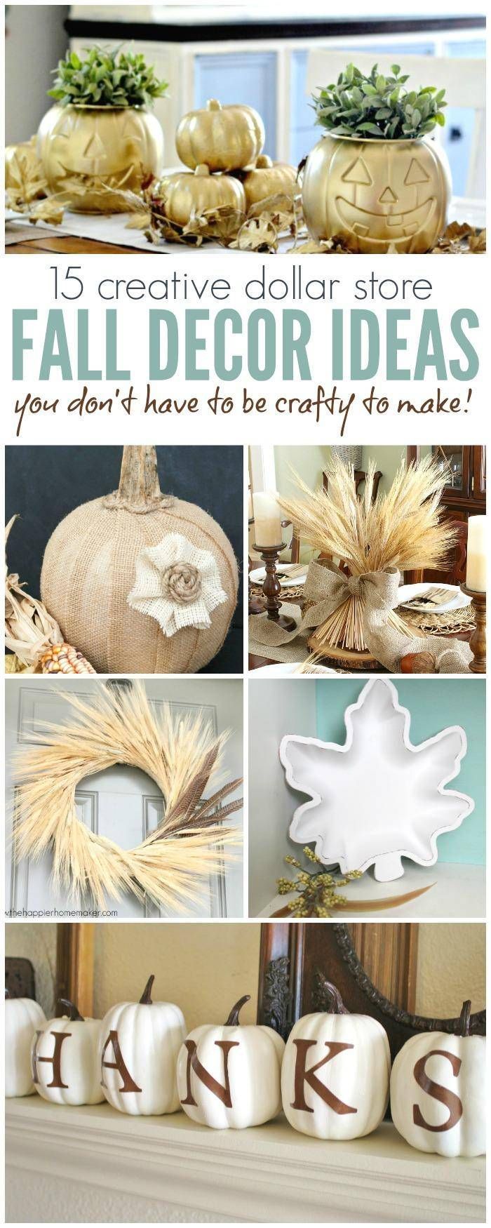30 Creative Dollar Store Fall Decor Ideas Anyone Can Make - Passion For Savings -   18 thanksgiving decorations for home dollar stores ideas