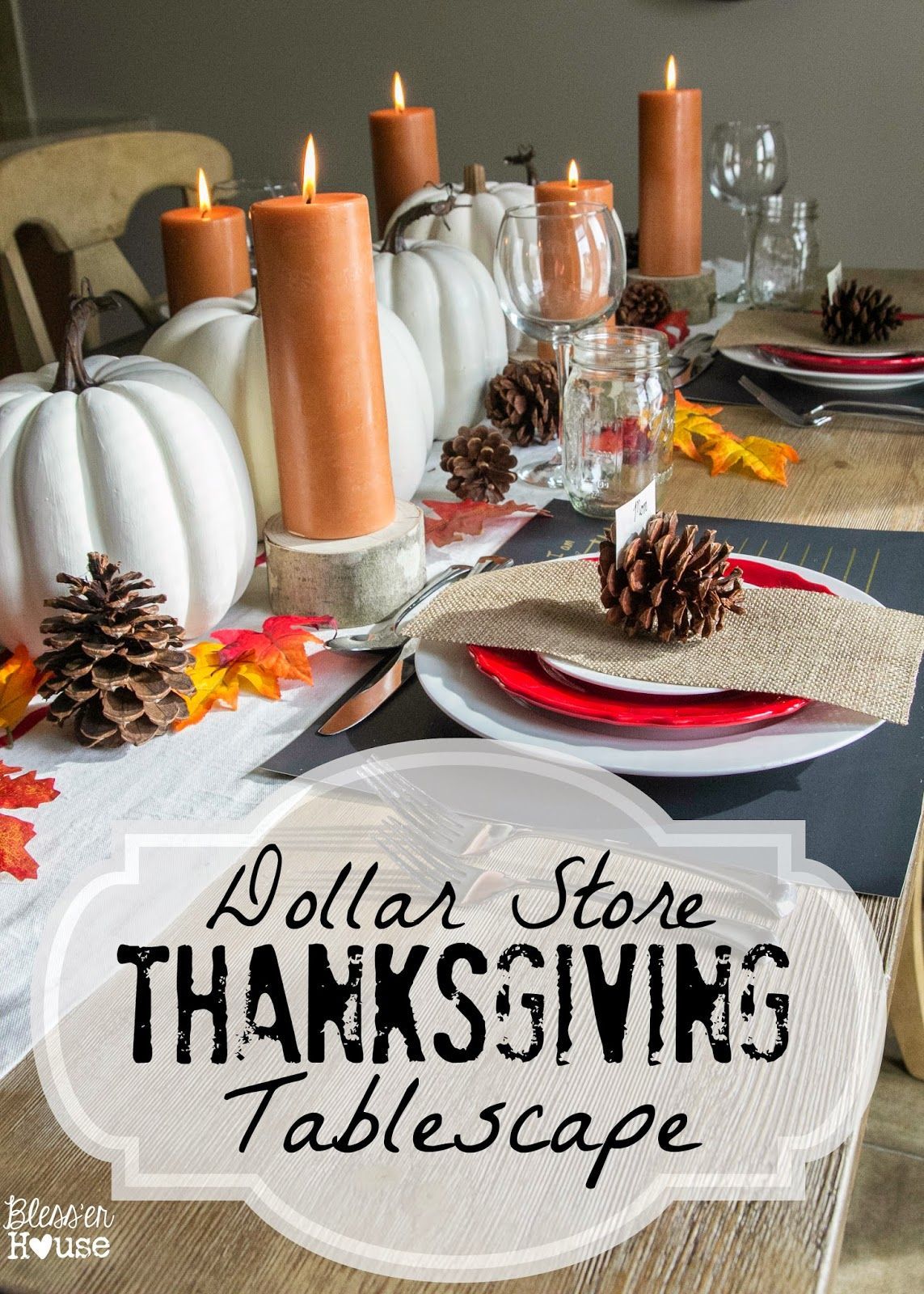 DIY Dollar Store Thanksgiving Table Decorations (Kid's table decor too!) -   18 thanksgiving decorations for home dollar stores ideas