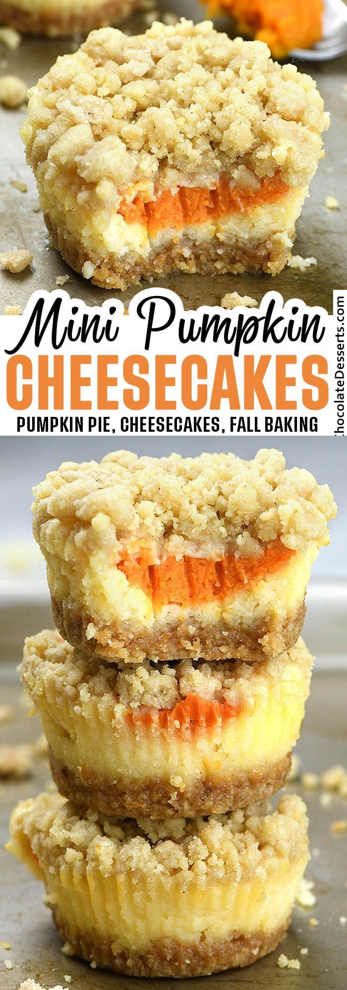 Mini Pumpkin Cheesecakes with Streusel Topping -   18 thanksgiving desserts for a crowd ideas
