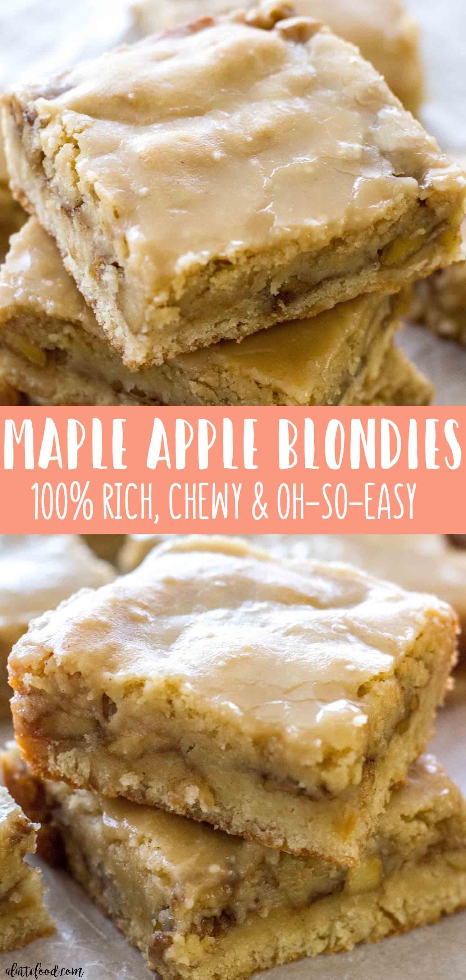Maple Glazed Apple Blondies -   18 thanksgiving desserts for a crowd ideas