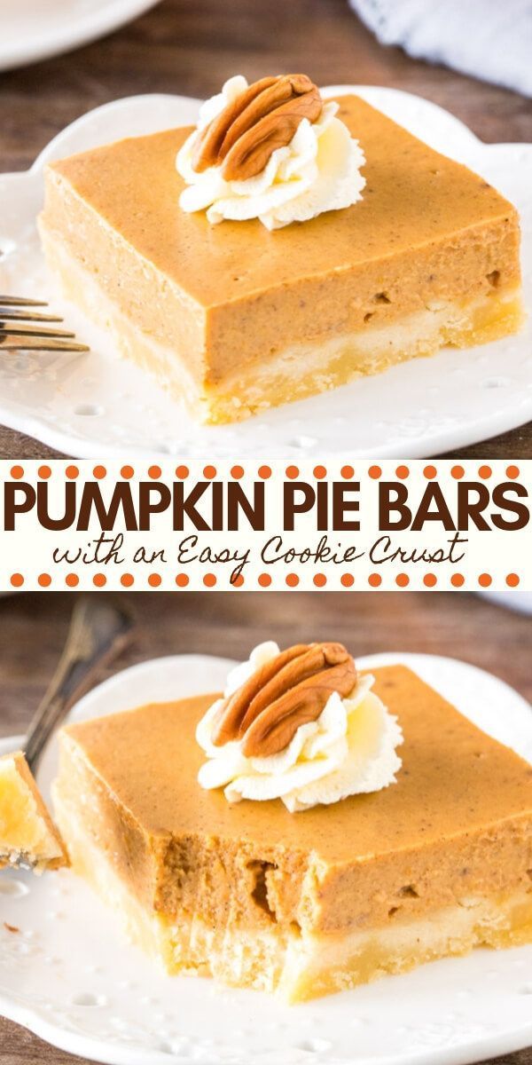 Pumpkin Pie Bars -   18 thanksgiving desserts for a crowd ideas
