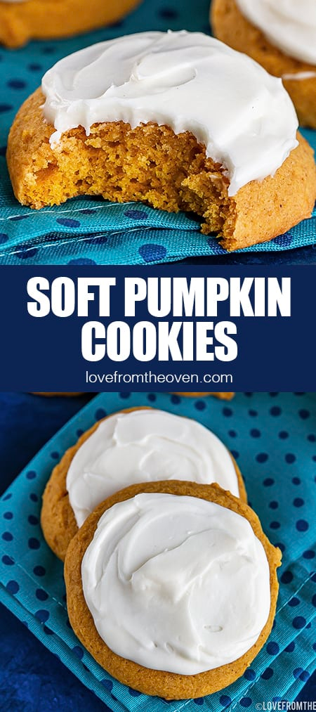 Soft Pumpkin Cookies With Cream Cheese Frosting • Love From The Oven -   18 thanksgiving desserts for a crowd ideas