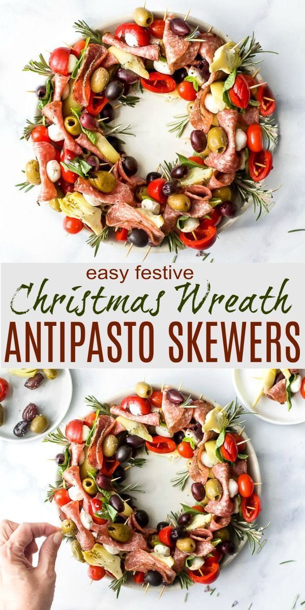 Christmas Wreath Antipasto Skewers - An Easy and AMAZING Appetizer! -   18 xmas food appetizers snacks ideas