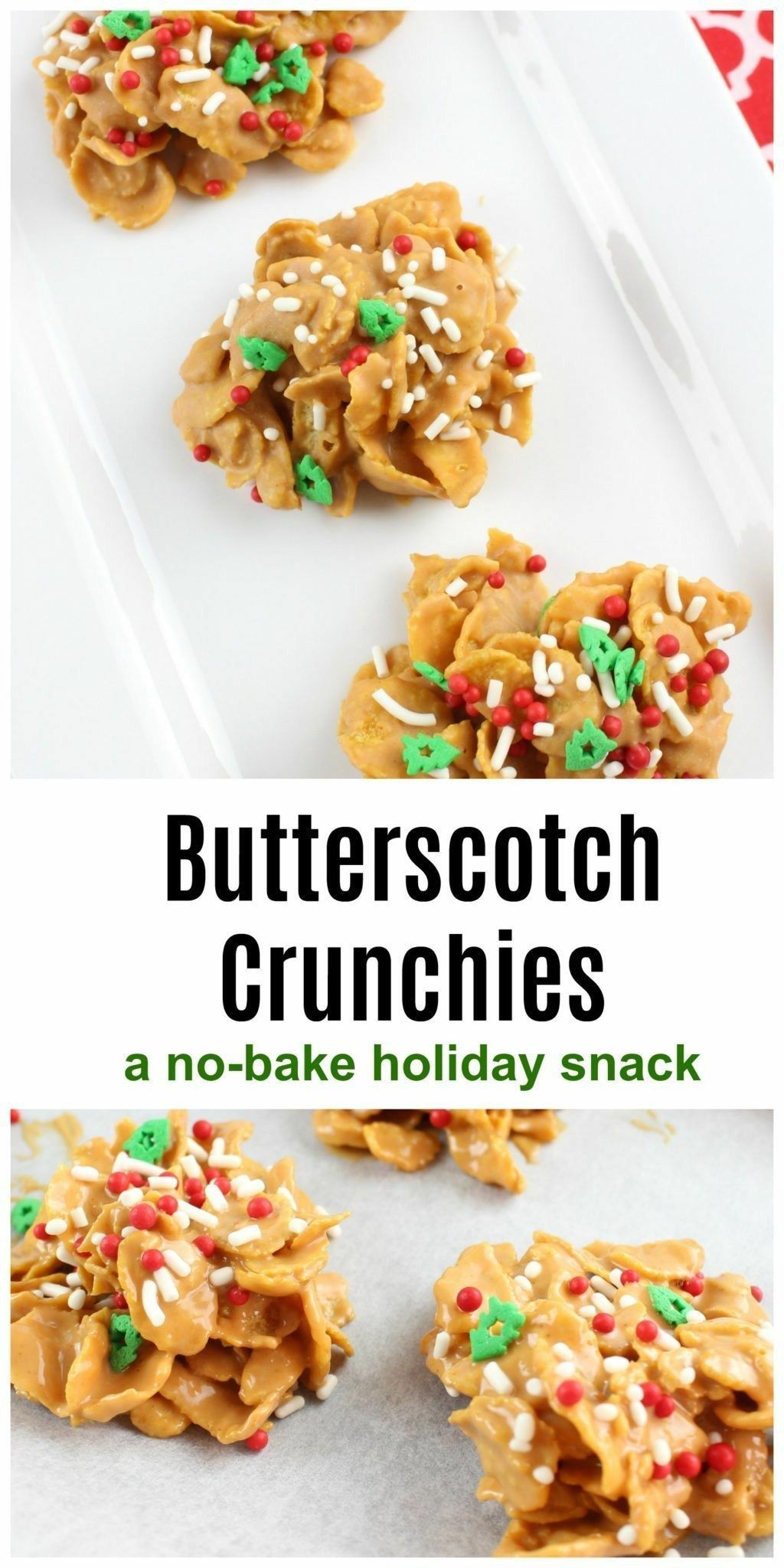 Butterscotch Cornflakes Crunchies- No Bake Holiday Snack -   19 christmas cookies recipes easy no bake ideas